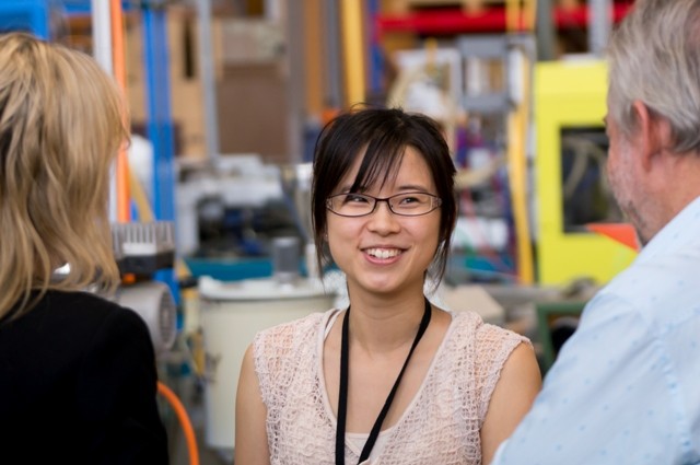 Photo of PhD student Sandy Lin with Nikki Kay and Graeme Finch